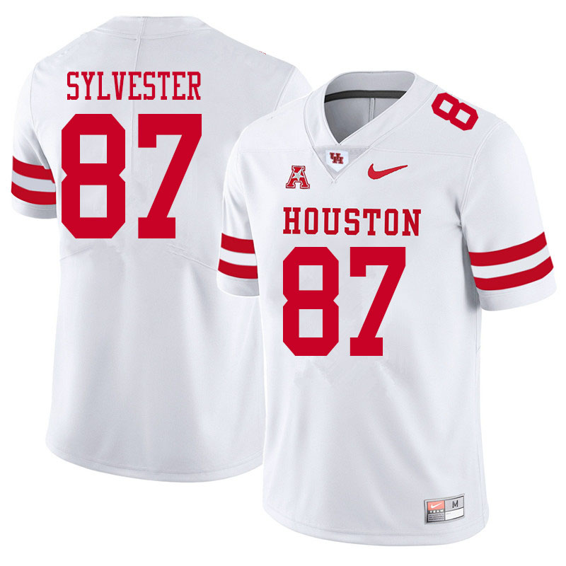 Men #87 Trevonte Sylvester Houston Cougars College Football Jerseys Sale-White - Click Image to Close